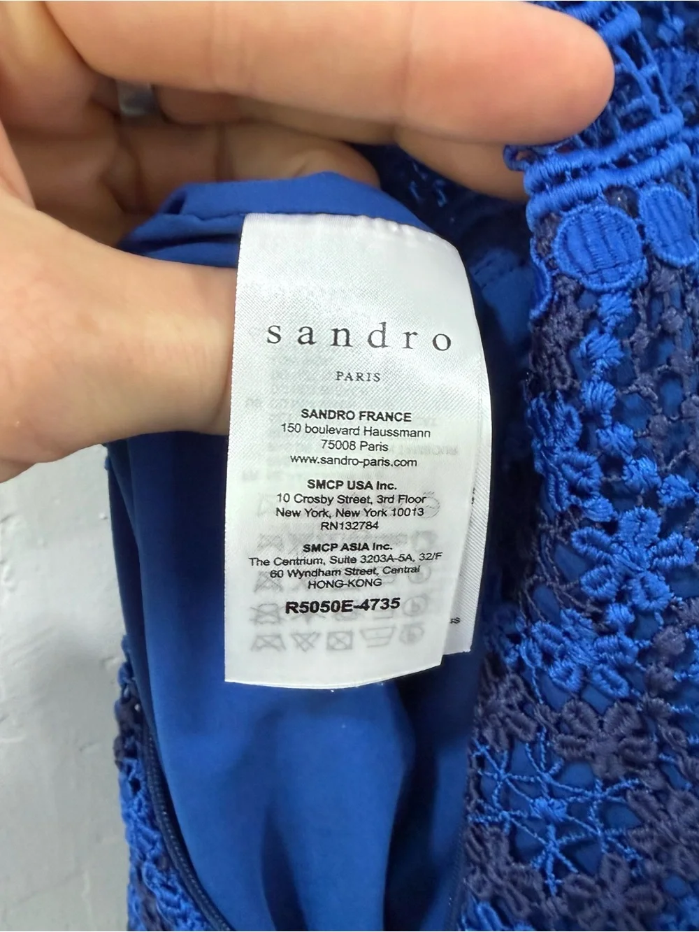 Sandro Paris Bella Blue Egyptian Lace Dress Size 0